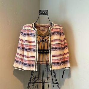 Size 8 XS Tahari ASL Texture Stripe Novelty Color Blazer